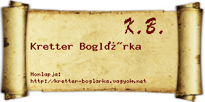Kretter Boglárka névjegykártya